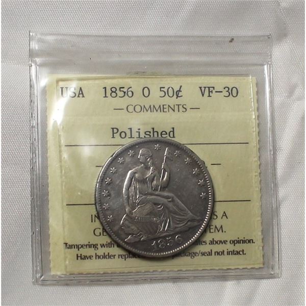 ICCS USA 1856O Half Dollar VF-30