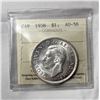 Image 1 : ICCS CAN 1938 $1 AU-58