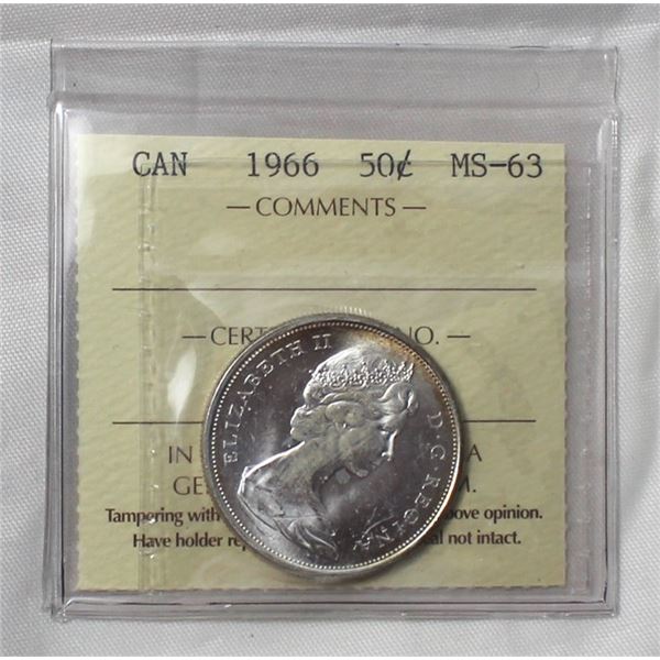 ICCS CAN 1966 50C MS63