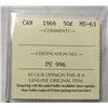 Image 4 : ICCS CAN 1966 50C MS63