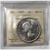 Image 1 : ICCS CAN 1957 $1 MS-63