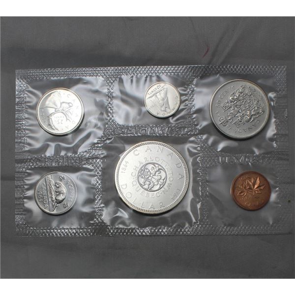 Canada Uncirculated 1964 coin set in pliofilm