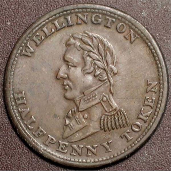 Canada Wellington 1814 Half Penny Token WE-8A Br979
