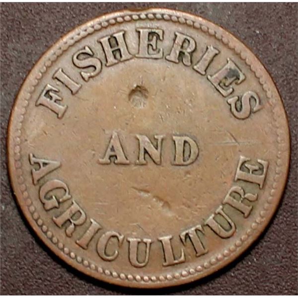Canada PEI Fisheries and Agriculture Half Penny Token PE-8A1 Br921