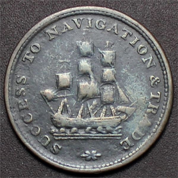 Canada NS 1815 Success to Trade & Navigation Half Penny Token  BR888 NS-23A4
