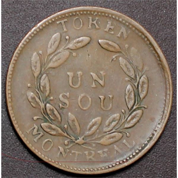 Canada LC Agriculture and Commmerce Bouquet Un Sou Token LC-30D Br686