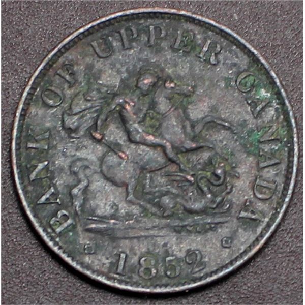 Canada Bank of Upper Canada Token Half Penny 1852