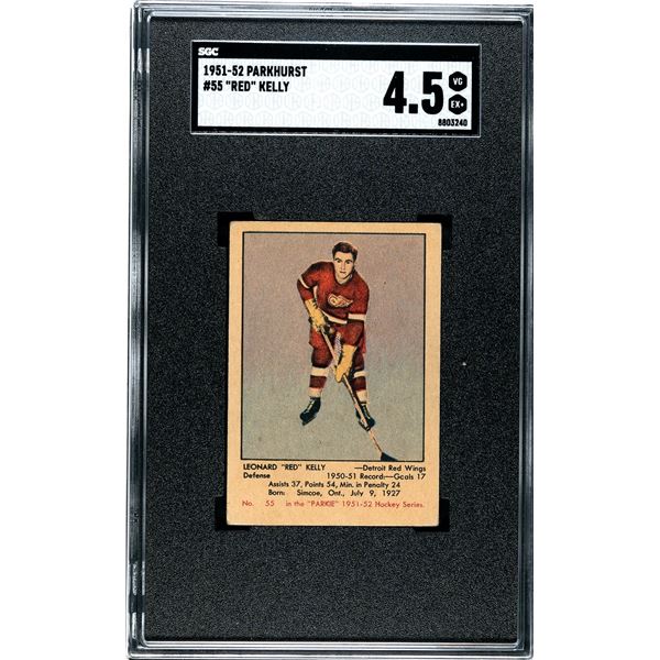 1951-52 Parkhurst #55 Red Kelly RC (SGC 4.5)