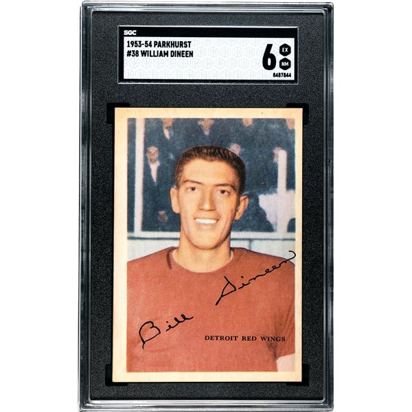 1953-54 Parkhurst #38 Bill Dineen RC (SGC 6)
