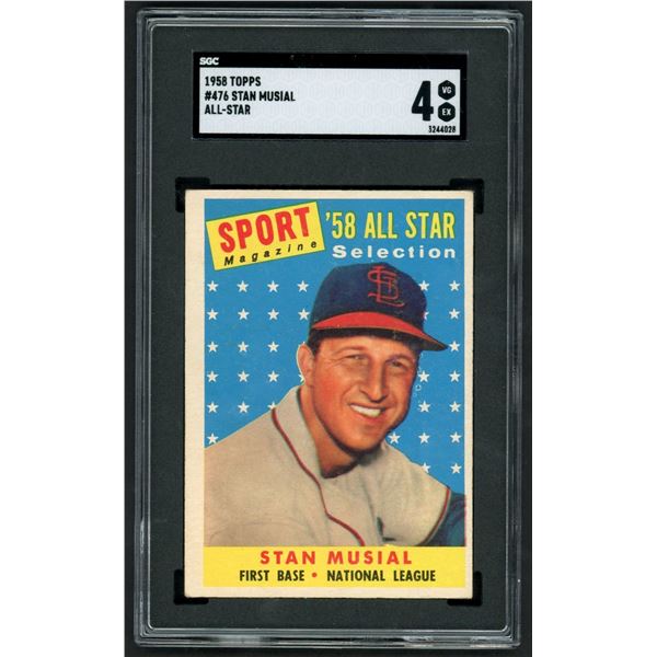1958 Topps #476 Stan Musial AS (SGC 4)