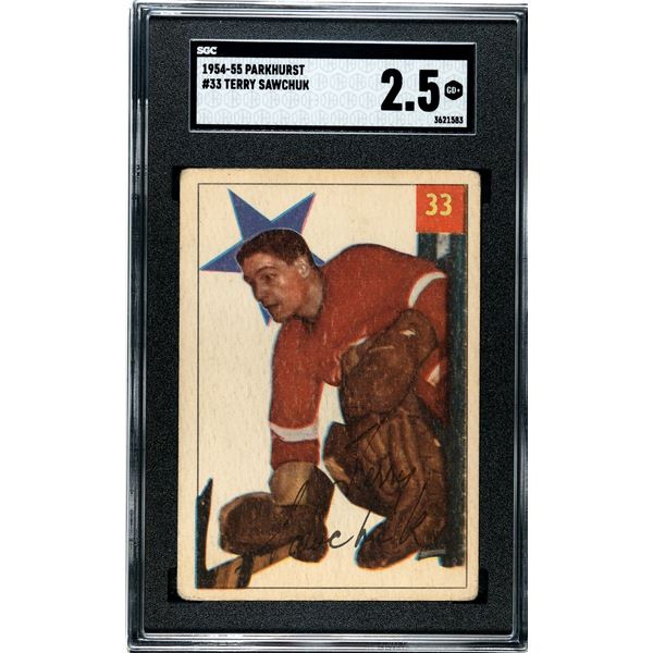 1954-55 Parkhurst #33 Terry Sawchuk (SGC 2.5)
