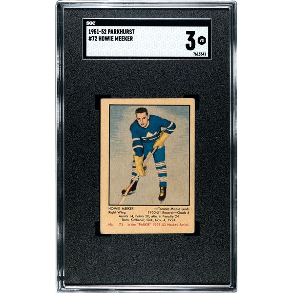 1951-52 Parkhurst #72 Howie Meeker RC (SGC 3)