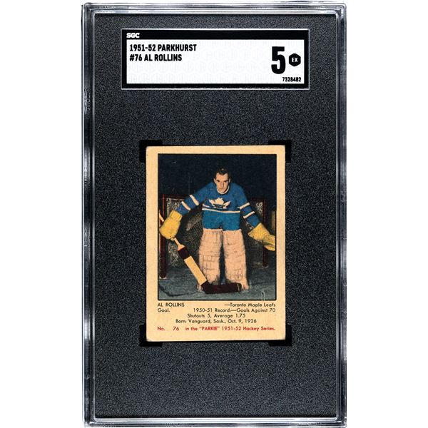 1951-52 Parkhurst #76 Al Rollins RC (SGC 5)