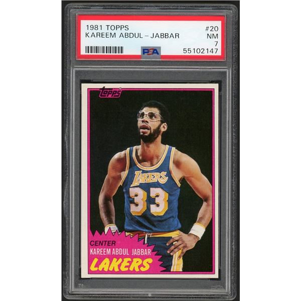 1981-82 Topps #20 Kareem Abdul-Jabbar (PSA 7)