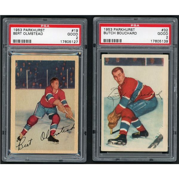 Lot of 2 x 1953-54 HOF Parkhurst Cards (PSA 2)