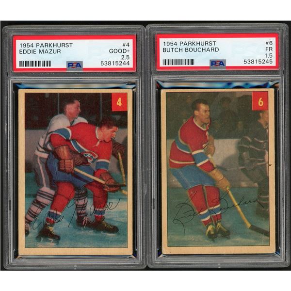 Lot of 4 x 1954-55 Parkhurst Cards (PSA 1.5 - 3)