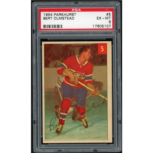 1954-55 Parkhurst #5 Bert Olmstead (PSA 6)