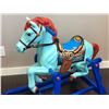 Image 2 : Vintage custom painted and designed wooden and plastic rocking horse (Approx 45 inches depth x 21 1/