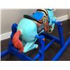 Image 5 : Vintage custom painted and designed wooden and plastic rocking horse (Approx 45 inches depth x 21 1/