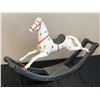 Image 1 : Early 1900's custom painted metal rocking horse : Approx.(25 1/2 inches wide x 6 1/2 inches deep x 1