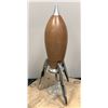 Image 2 : Custom made wood & metal rocket w/ base set dec (rocket approx. 16 1/2in tall x 7 1/2in wide)