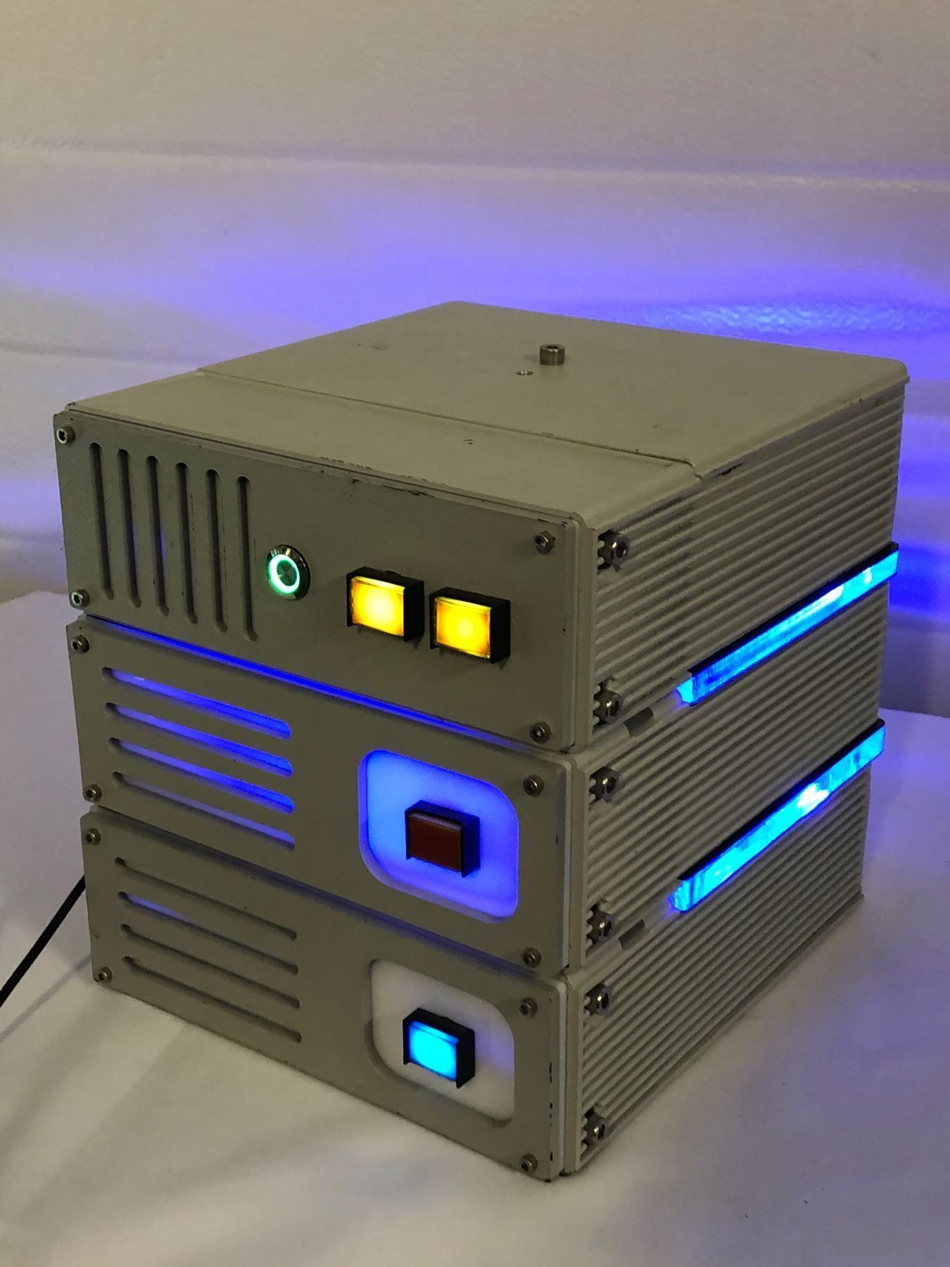 Custom made light up switch box prop