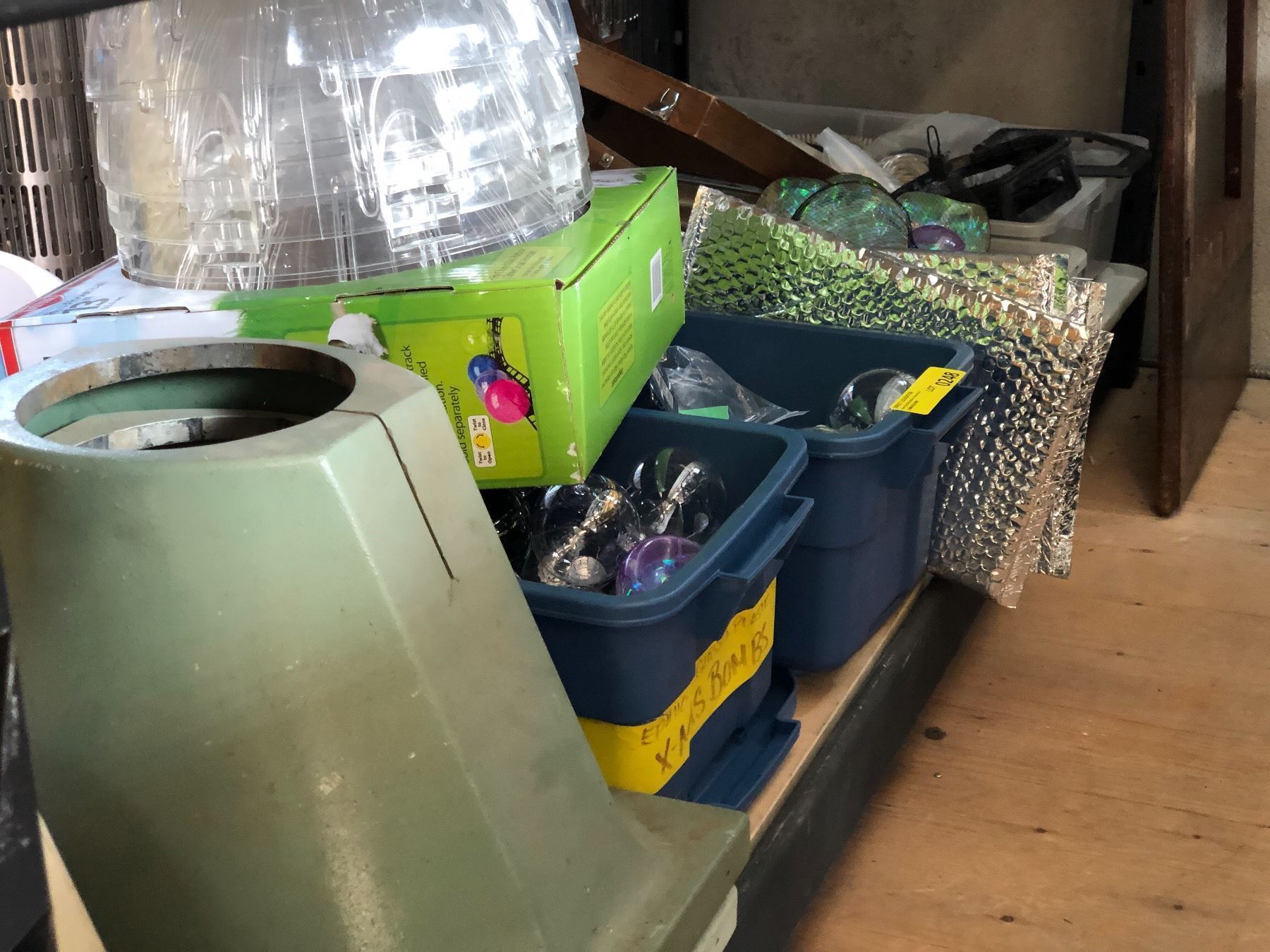 Shelf lot full of assorted miscellaneous items -includes making props ...