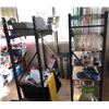 Image 2 : Group of two Metal shelving racks includes 4 uprights/16  horizontal beams/wood planks and mech deck