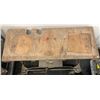 Image 2 : Antique wood top metal hospital gurney (Approx. 29 in height  x 4ft wide x 19 in depth)