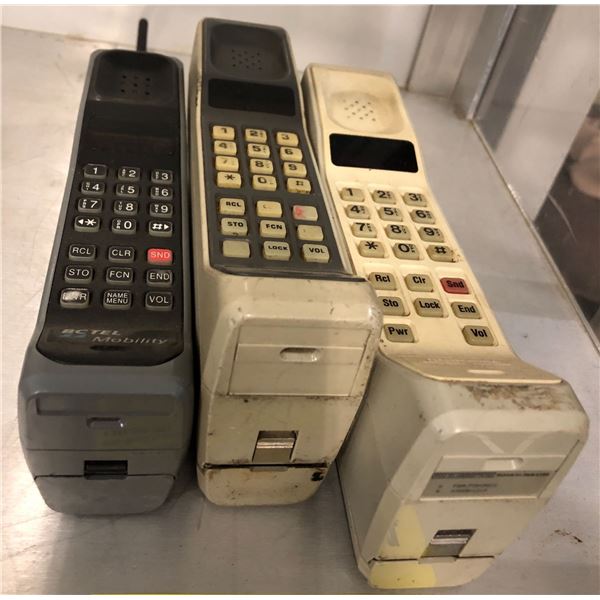 First Cell Phones Group of three assorted collectable vintage Motorola brick phones ...