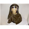 Image 1 : "Battlestar Galactica" - Hazmat helmet w/ extra green hood. Interior lights function, microphone plu