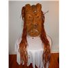 Image 2 : First Nations carved mask w/ cowrie shells & cedar hair - artist unknown
