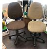 Image 2 : Group of assorted office furniture - includes ONLY desks/ 4 chairs/ black cabinet/table w/ cubbies/