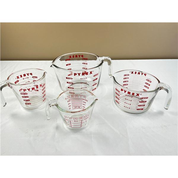 4 Pyrex Measuring Cups - Sunrise Estate Services Ltd