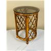 Image 2 : Wicker End Table with Glass Top