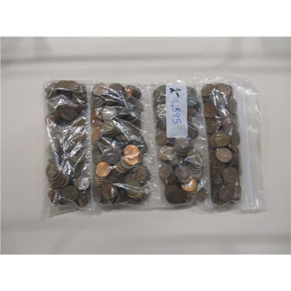 5 LBS OF ASSORTED PENNIES (MOSTLY USA)