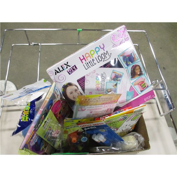 BOX C/W GLUE STICKS, OFFICE SUPPLIES, CRAFT KIT, ETC