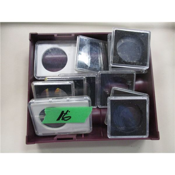 BOX C/W ASSORTED COIN HOLDERS