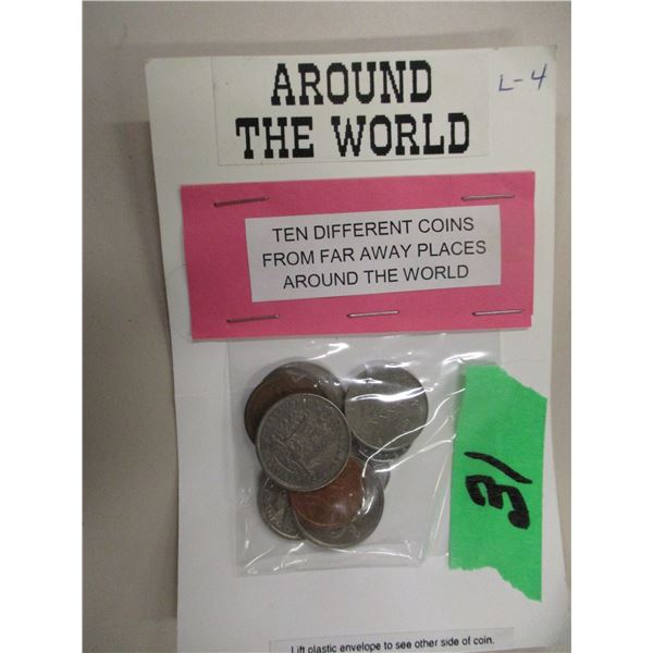 PACKAGE OF 10 DIFFERENT WORLD COINS