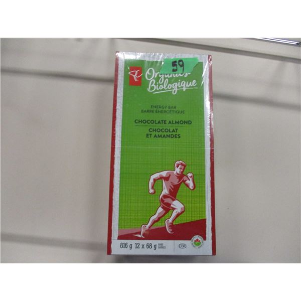 SHELF PULLS (AS IS):  CHOCOLATE ALMOND POWER  BARS (12 X 68 G) - PER BOX