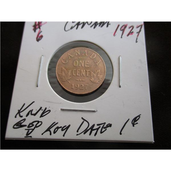 1927 CANADA KING GEORGE V PENNY