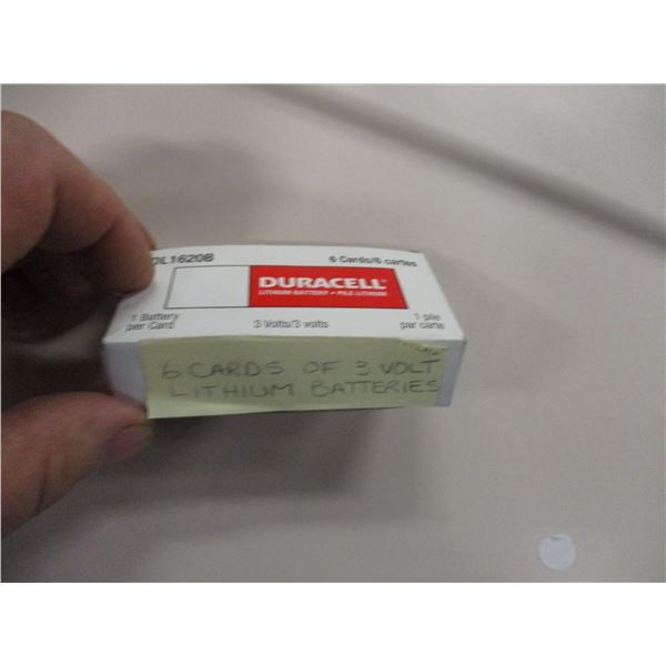 6 CARDS OF 3 VOLT LITHIUM BATTERIES