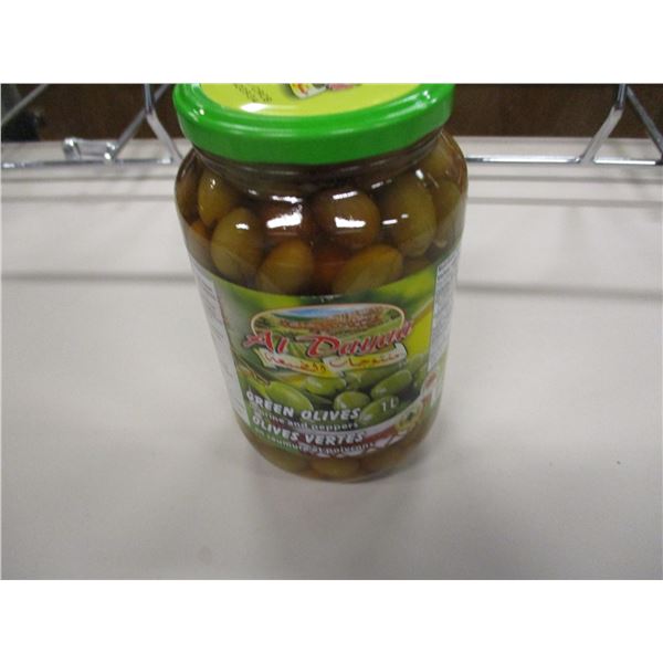 STORE CLOSE-OUT:  GREEN OLIVES (1L) - PER JAR