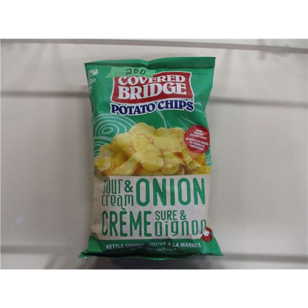 STORE CLOSEOUT COVERED BRIDGE SOUR CREAM & ONION CHIPS (170 G) PER BAG