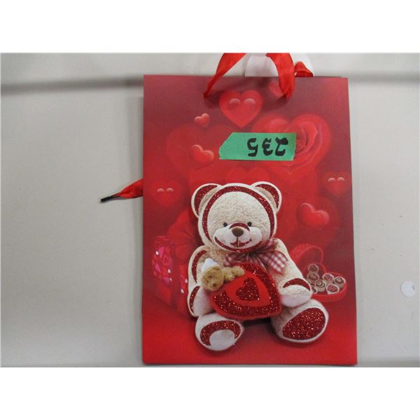 STORE CLOSE-OUT:  5 - 7"X9" VALENTINE'S GIFT BAGS