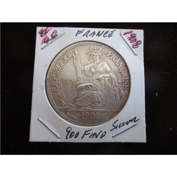 1908 REPUBLIC OF FRANCE SILVER PIASTRE