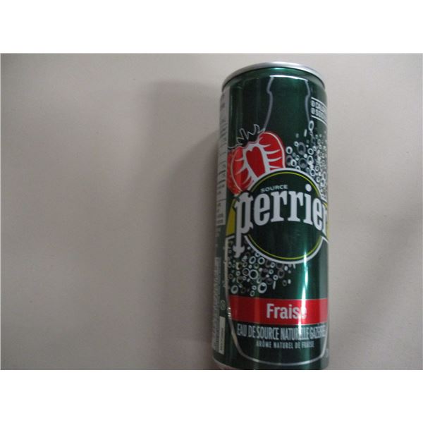 STORE CLOSE-OUT:  PERRIER STRAWBERRY SPRING WATER (250 ML) - 8 CANS