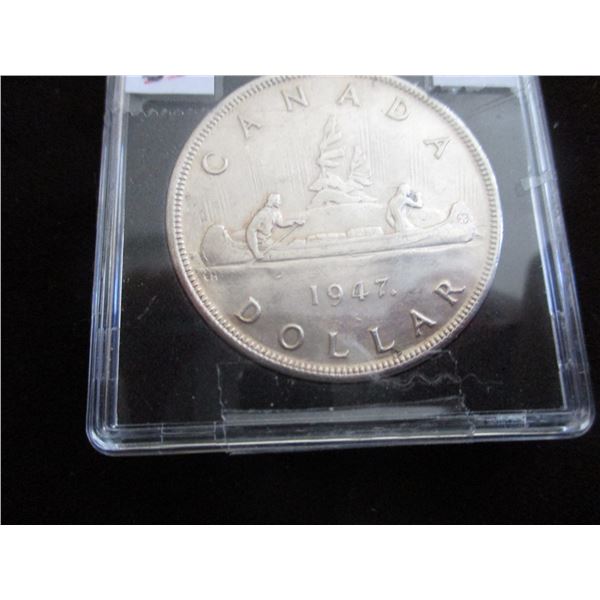 1947 MAPLE LEAF SCARCE KEY DATE SILVER DOLLAR