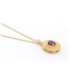 Image 2 : Plated 18KT Yellow Gold 1.04ct Amethyst and Diamond Pendant with Chain