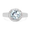 Plated Rhodium 2.25ct Blue Topaz and White Topaz Ring